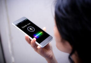 a person using voice to speech software on their phone