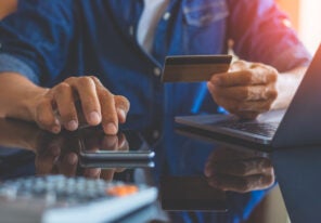 a man using his business credit card