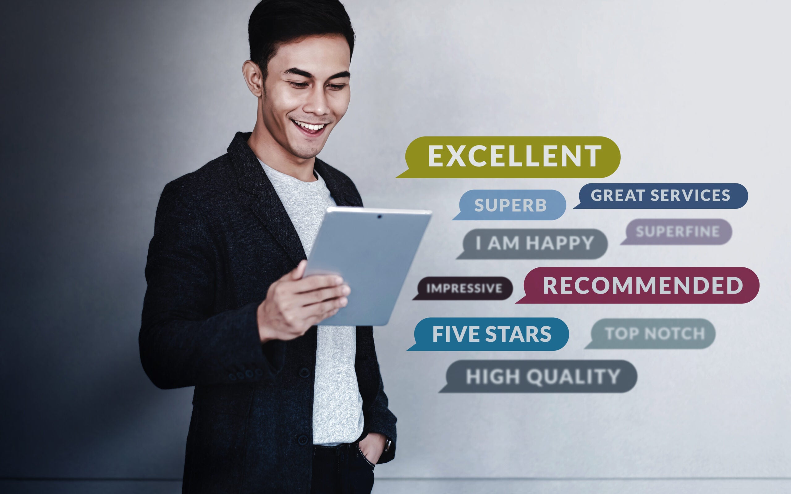 photo conveying the importance of positive customer service reviews