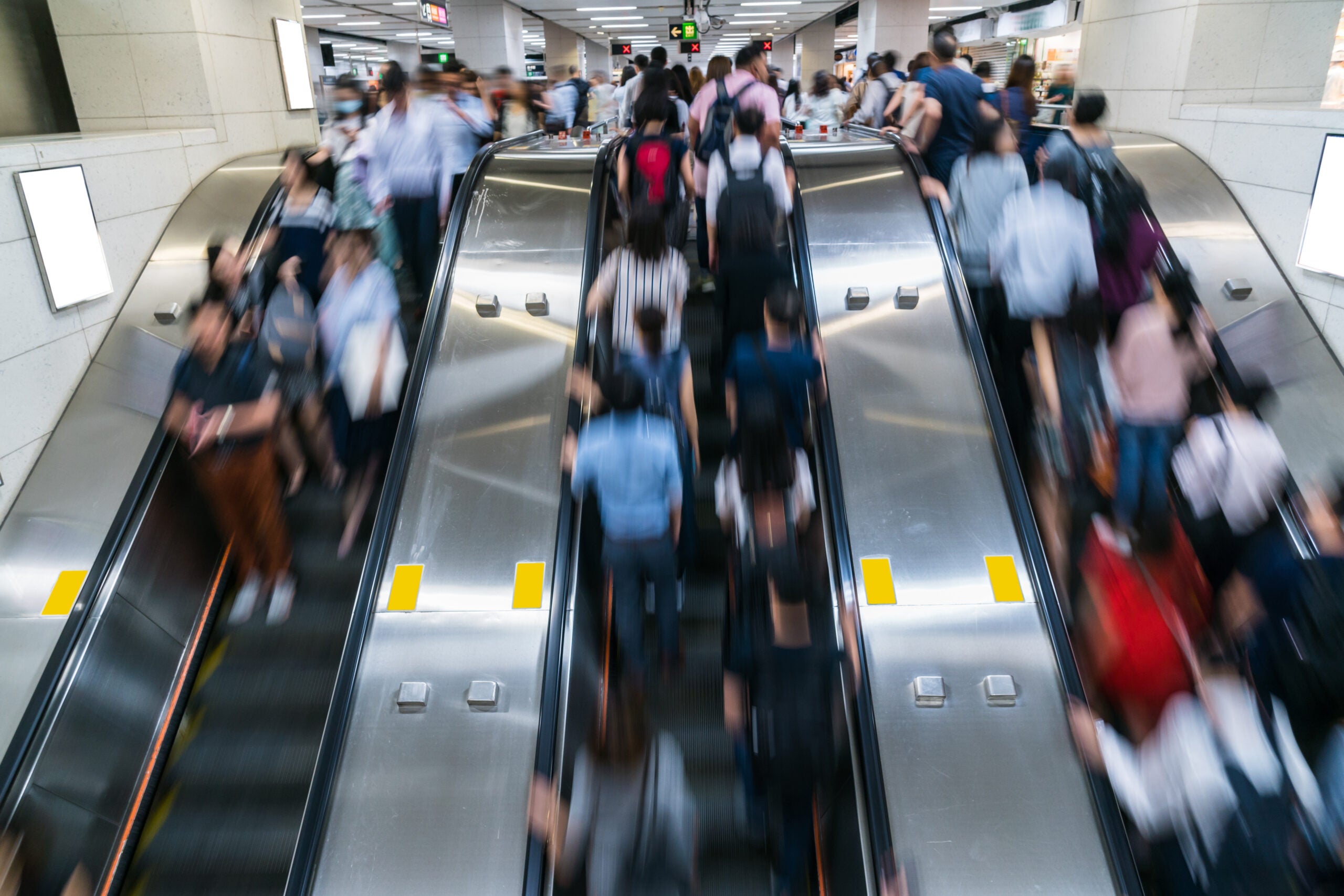 people commuting to work