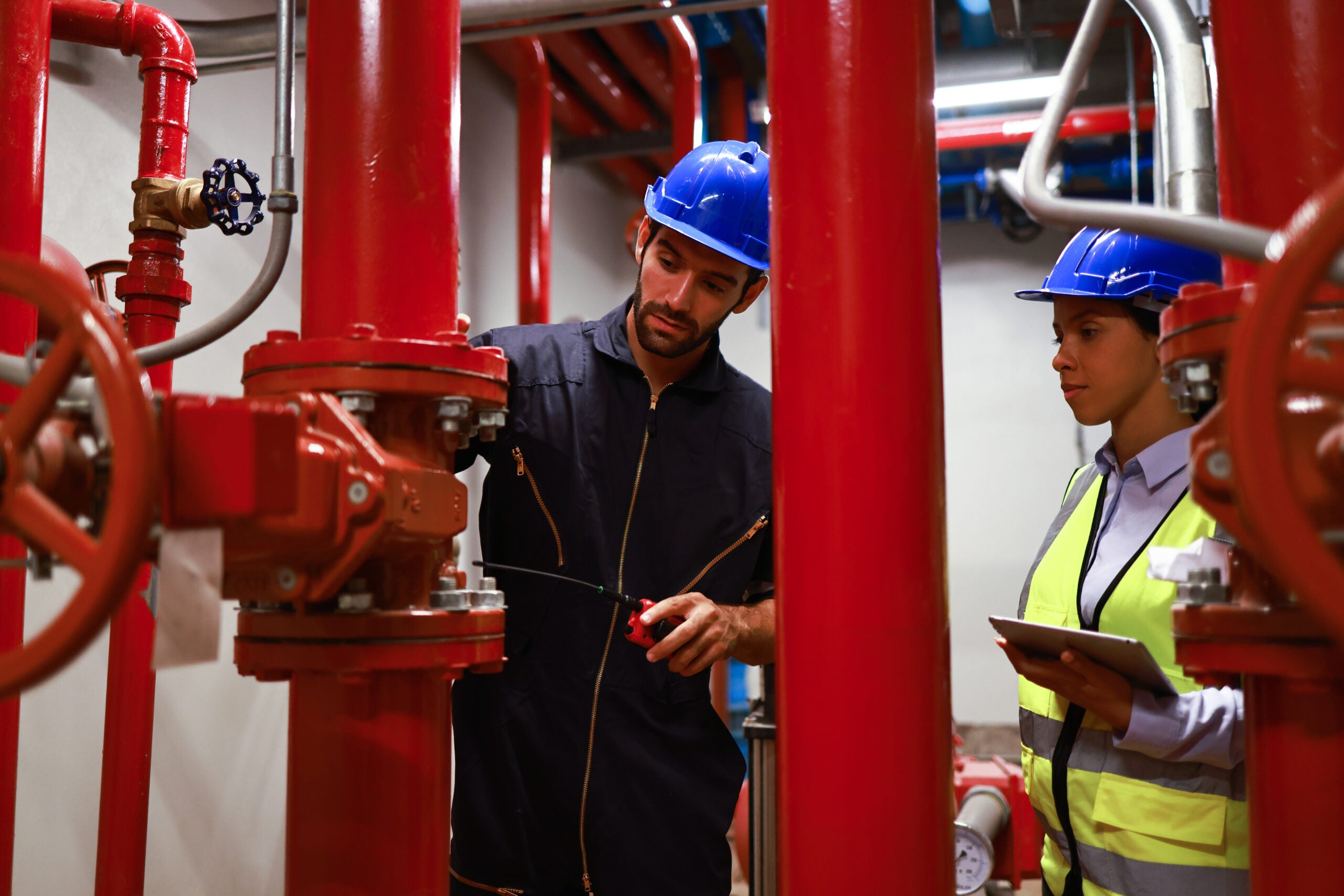 inspecting the fire suppression system