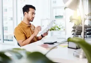 a man working in the office