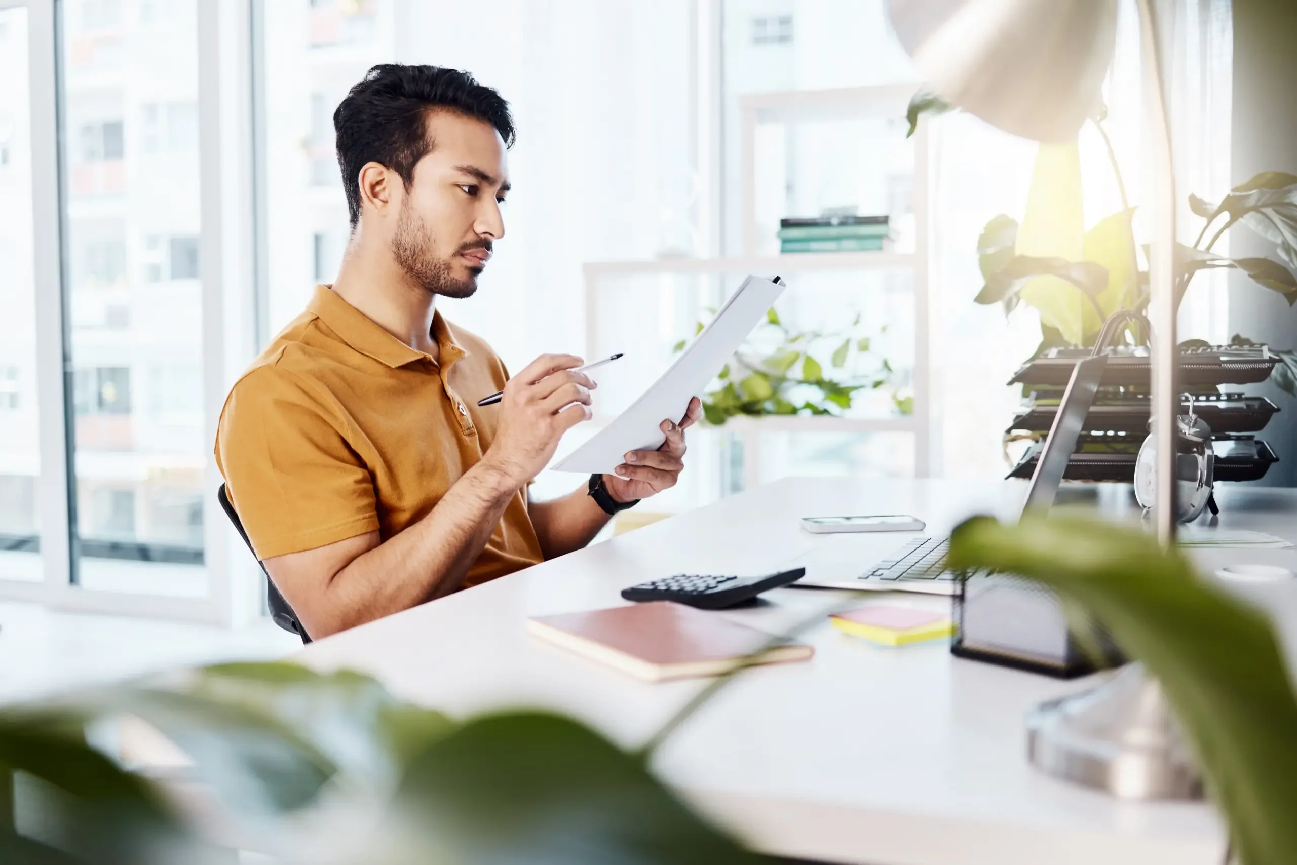 a man working in the office