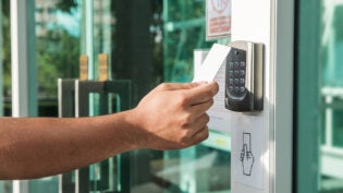 a keycard entry system at a place of business