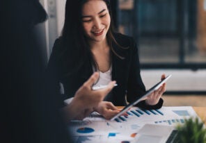 a business owner meeting with a financial advisor