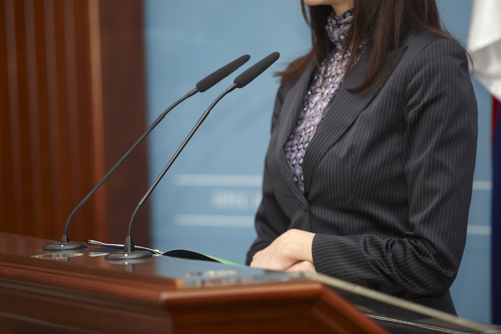 speaking at a conference