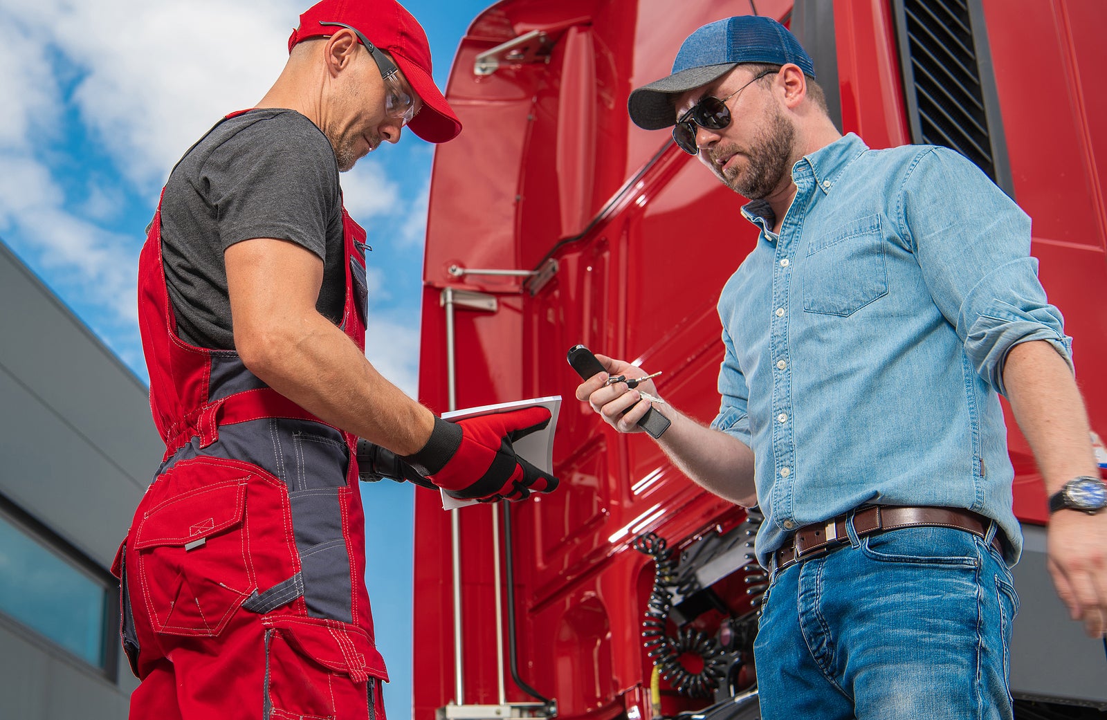 two truck drivers