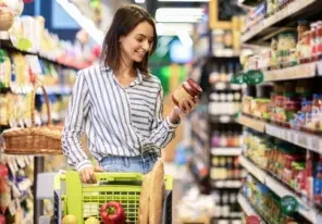 a customer looking at product labels