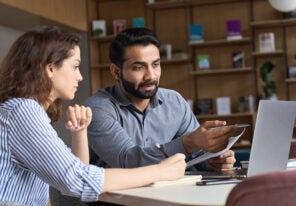 a small business tutor helping a student