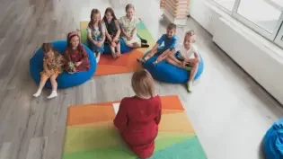 an at work daycare with happy children