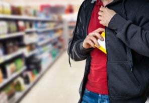 a shoplifter in a retail store