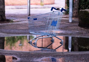 an abandoned shopping cart