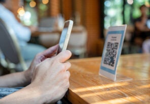 scanning a QR code